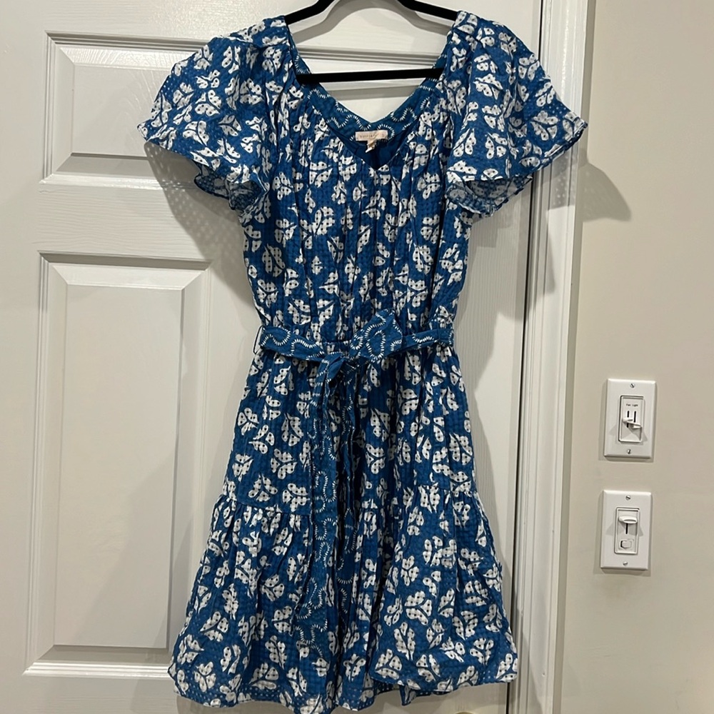 Rebecca Taylor blue and white printed dress
